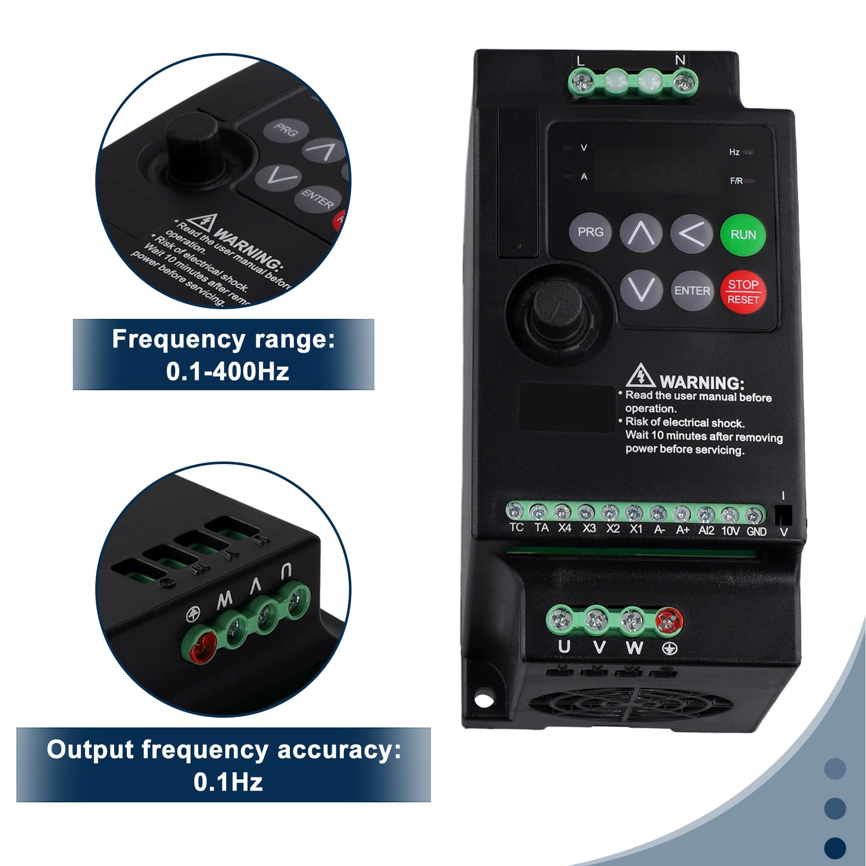 Convertisseur de fréquence universel 220 à 380 Vfd, entrée monophasée, sortie triphasée, régulateur de moteur 2,2 kW