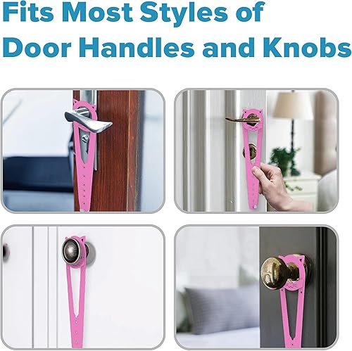 Miniatura 23 de Pestillo de puerta para gatos con estabilizador, 7 tamaños ajustables para puerta de gato, mantiene al perro fuera de la caja de arena, blanco, 2