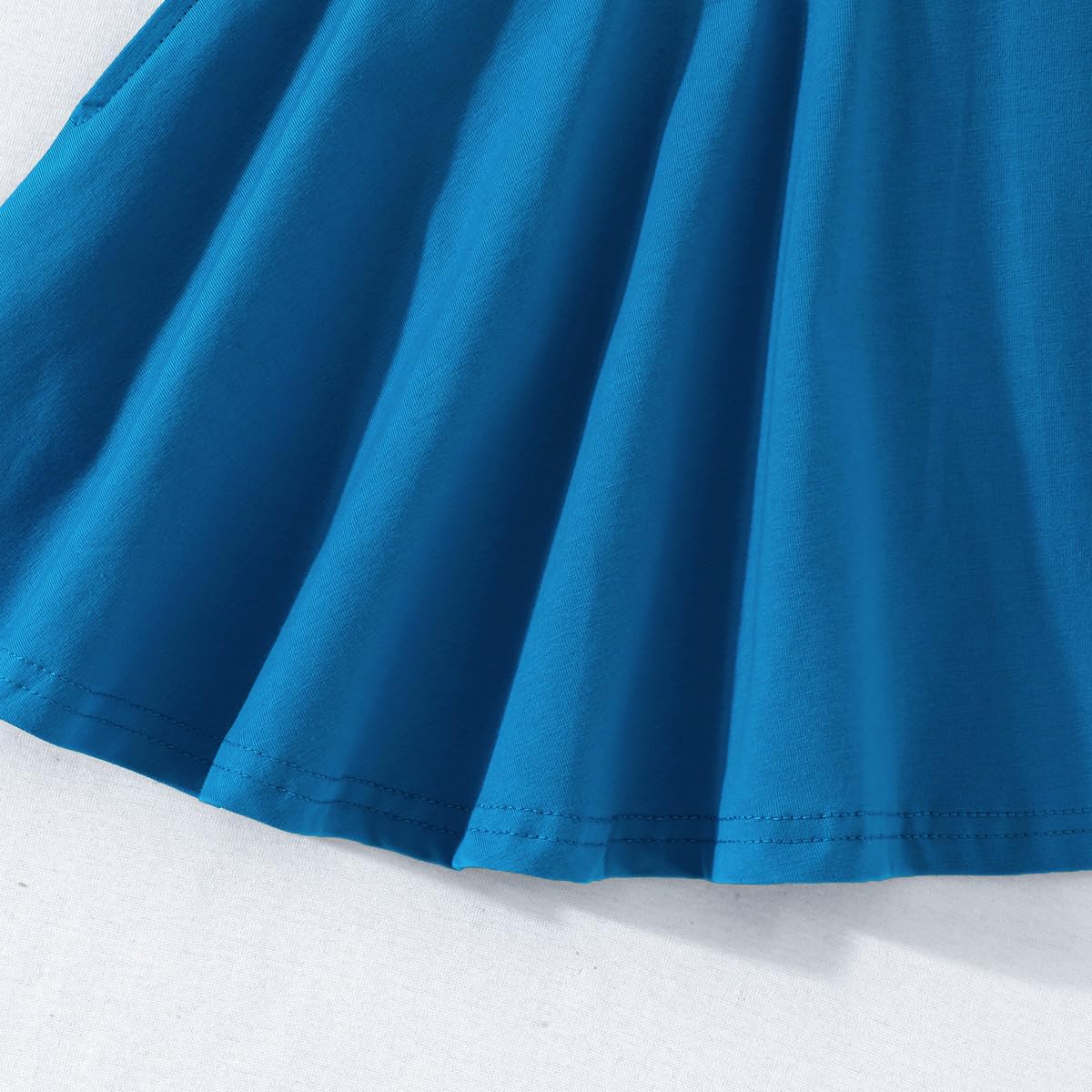 Girls Skater Skirt Elastic Waist Flared A-Line Cotton School Skirt