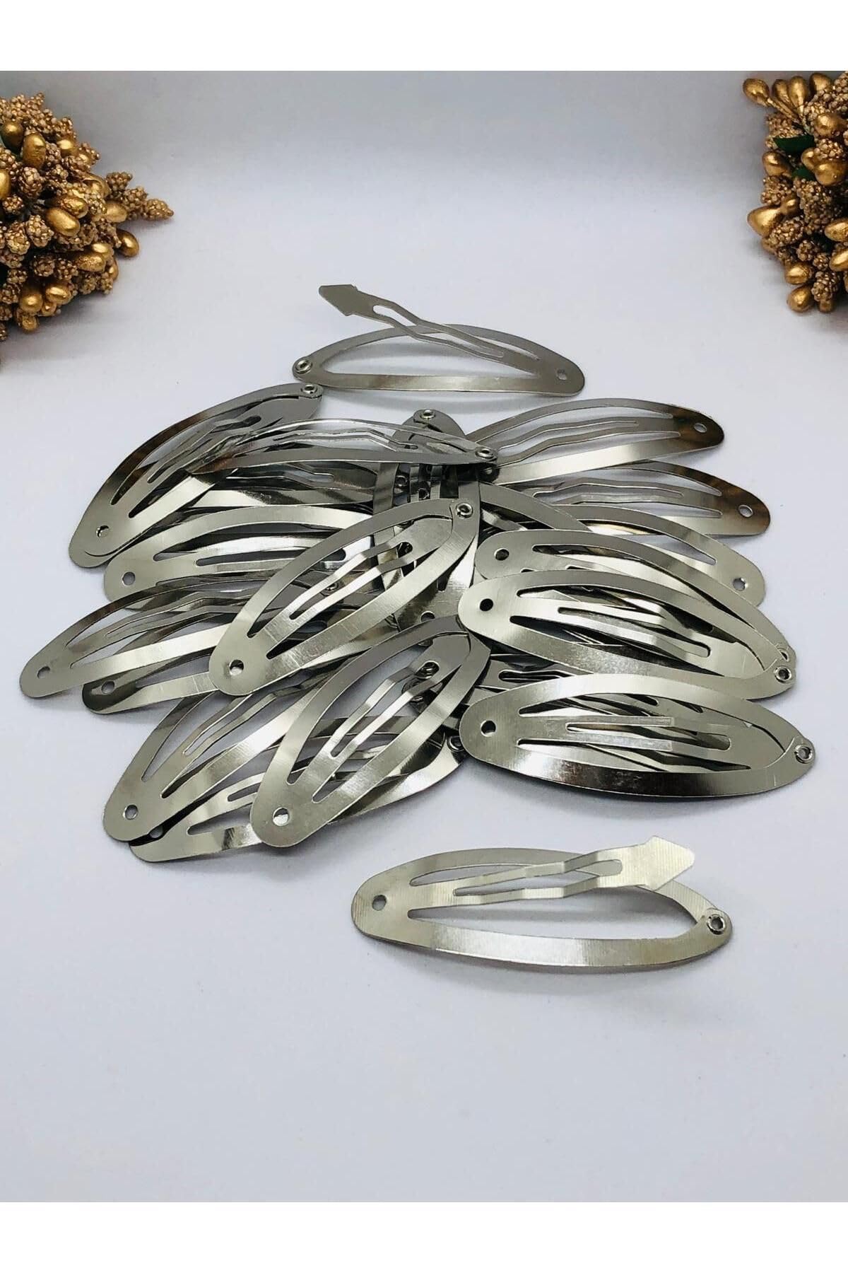 Metal Çıtçıtlı Toka (6 cm) 10 Adet Metalik Tek Ebat