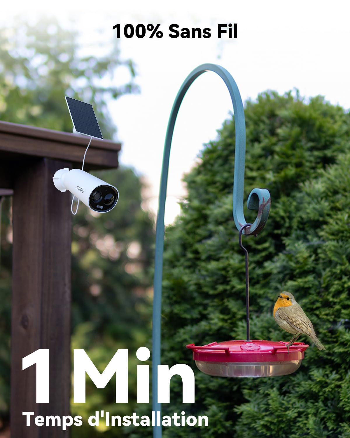 Imou 3K(5MP) Caméra Surveillance WiFi Extérieure sans Fil Solaire, Camera Solaire Exterieur avec IA Détection Humaine, Vision Nocturne Couleur, Audio Bidirectionnel,Mode Privé,Sirène,Étanche IP66