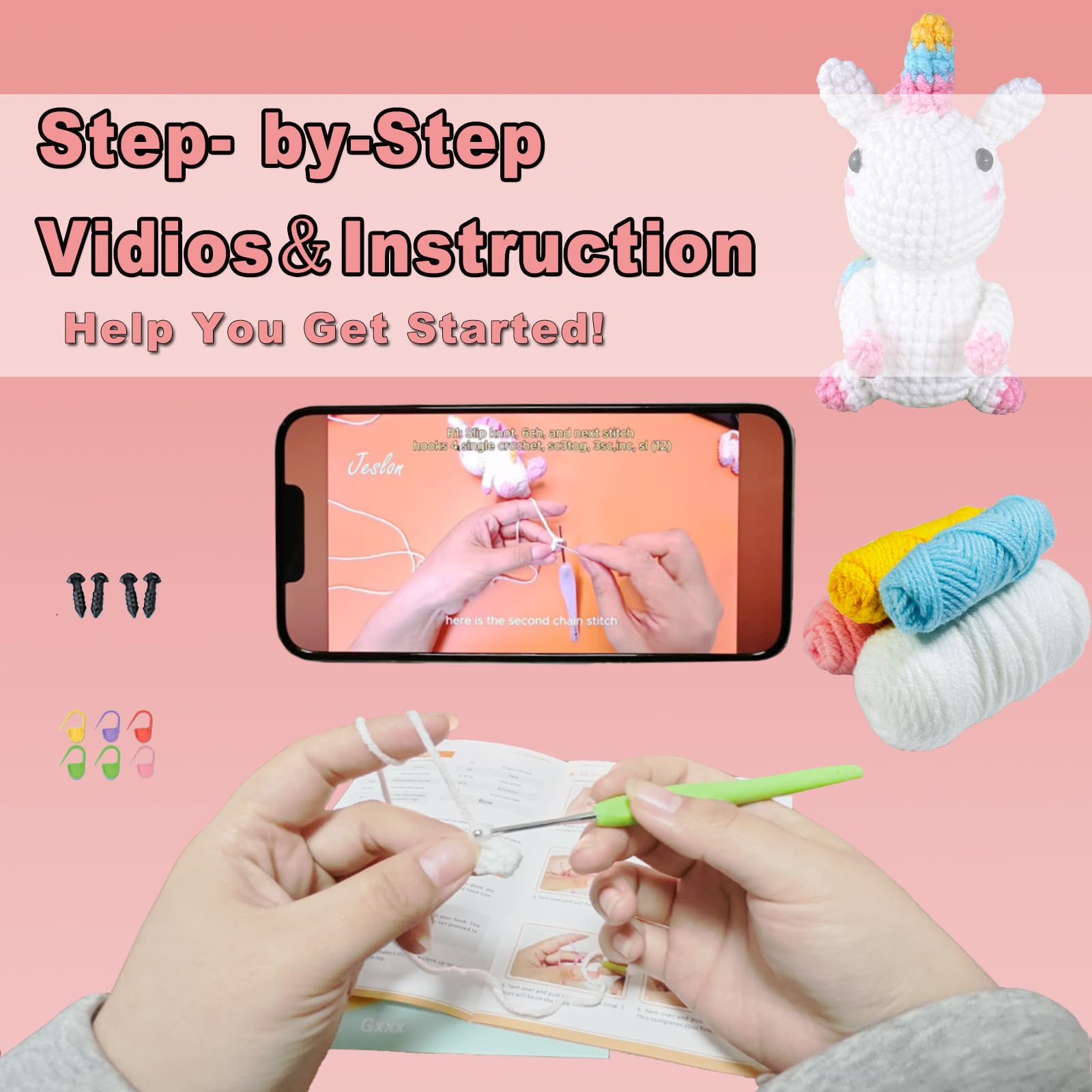 Kit De Crochet Pour Débutants, Kits De Crochet Licorne Pour