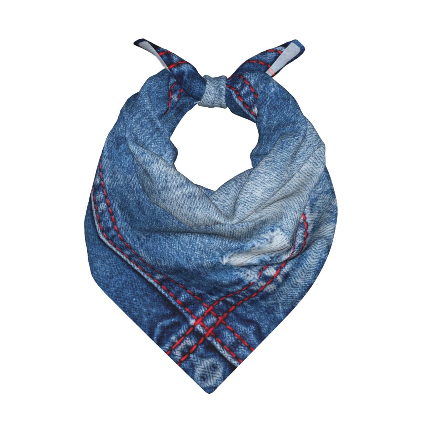 CNTDBU Denim Fabric Tag Multipurpose Satin Square Scarf 55x55cm-Silk Feel Bandana for Women Men, Soft Hair Scarf for Styling, Neck Scarf, Headwrap