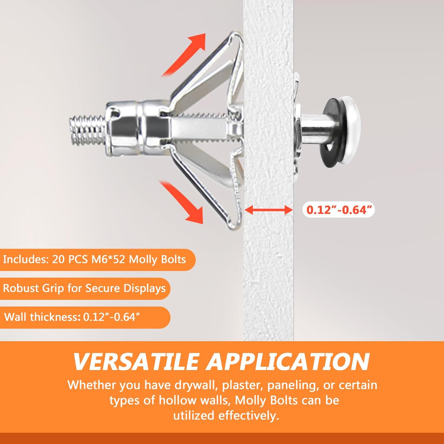 Molly Bolts Tool & M6*52mm Hollow Wall Anchors