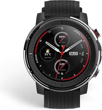 Amazfit Stratos 3 Sports Smartwatch alimentado por FirstBeat, pantalla  redonda completa de 1.34 pulgadas, modos de 80 deportes, reproducción de  música independiente, GPS, Bluetooth, resistente al agua, negro :  Electrónica - Amazon.com