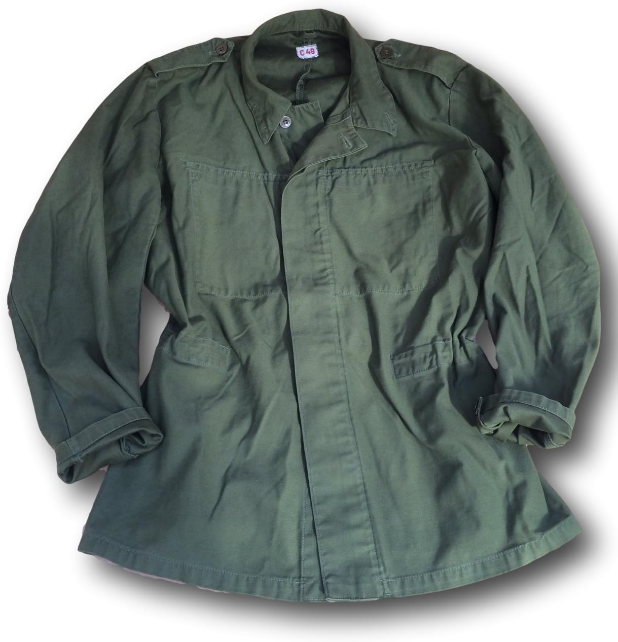 Swedish Army Issue M48 plain Olive Fatigue jacket,heavy shirt