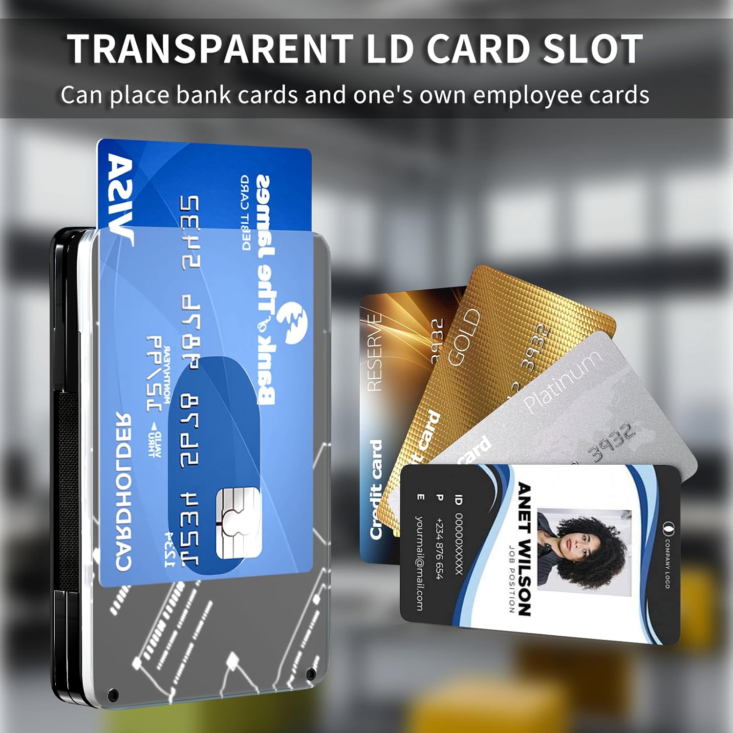 Ultra-Thin Aluminum Mens Wallet with RFID Blocking, Slim Minimalist Wallet for Men with Money Clip Card Wallet with ID Holder, Black - Image 2