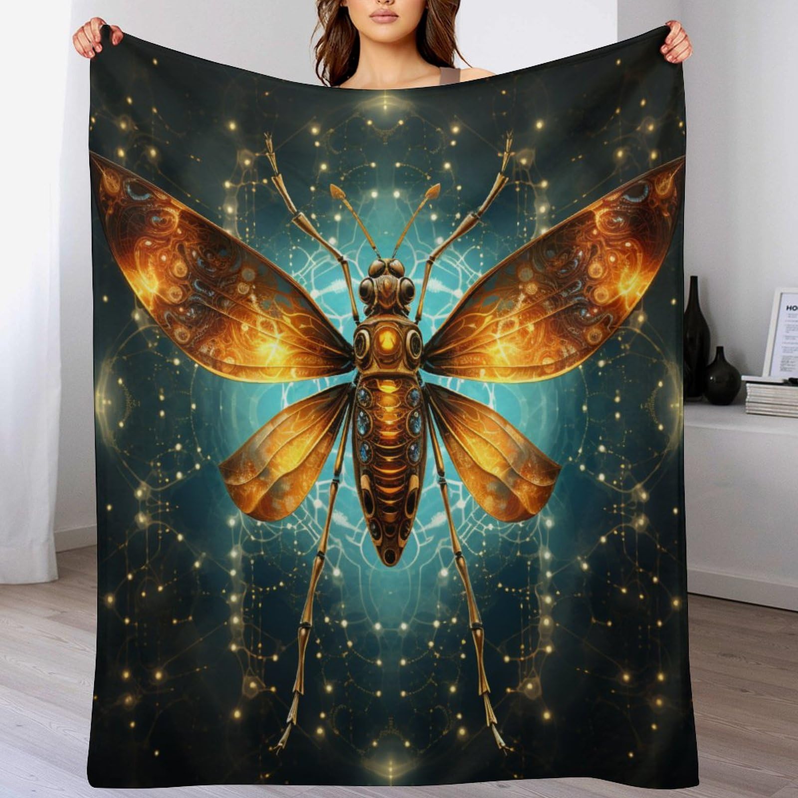 Couverture Polaire Insectes 180x200cm pour Lit et Sofa