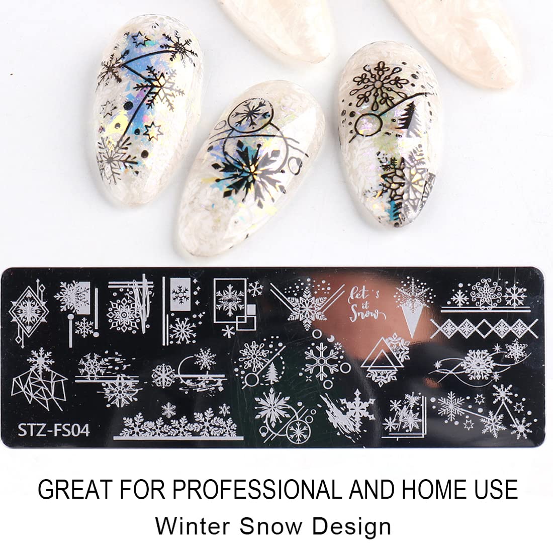 Nail Art Trilogy, Nail Template, Nail Art and Sealing Machine, Unique Snowflake e vari design a reticolo