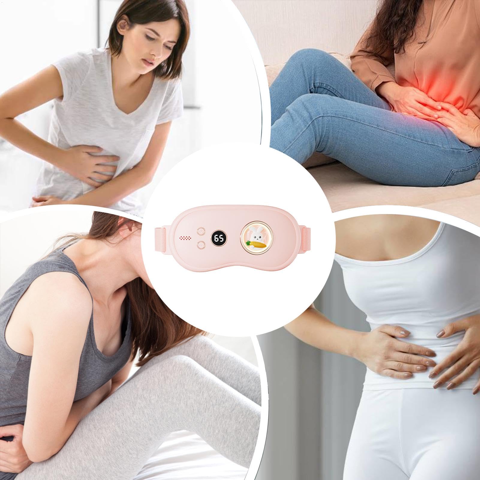Portable Heating Pad for Period Cramps, 3 Modes Wearable Heating Pad, Cordless Heating Pad Belt, LED Display Heating Pad for Women, Heating Pad for Menstrual Cramps