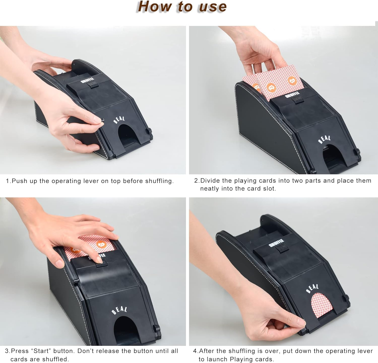 Zikepa Automatic Card Shuffler 1-2 Deck Playing Card Shuffler Automatic 2 Deck, Power/Battery Operated, Lower Noise