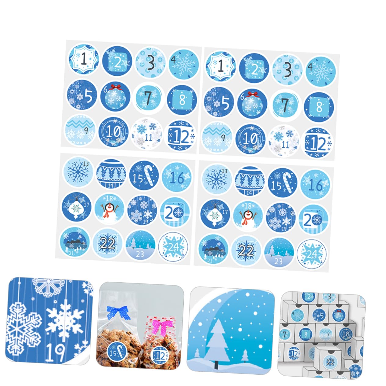 PRETYZOOM 160 Blatt Weihnachtskalender-Aufkleber Aufkleber mit Weihnachtssiegelnummer Plätzchen dekorieren adventskalenderaufkleber weihnachtskalender aufkleber Geschenketiketten Blue