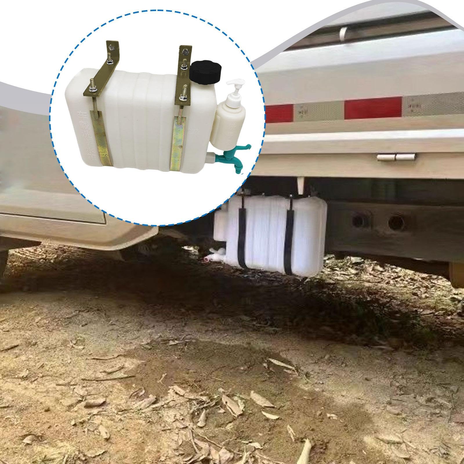 Depósito de Agua Portátil con Grifo Y Botella de Jabón Material PP Duradero Diseño Colgante para Ahorrar Espacio Adecuado para Conducción Camping Remo