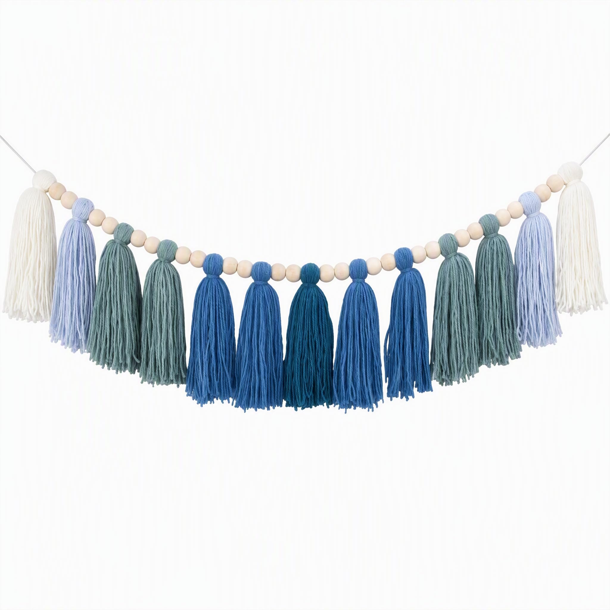 DrCor Boho Tassel Garland - Sage Green Ombre Mint Wall Decor