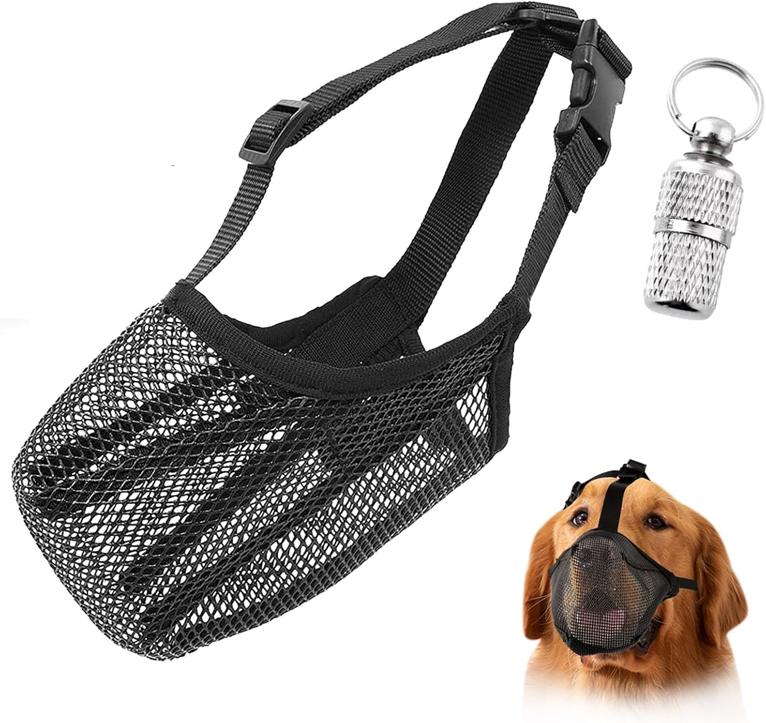 Dog Muzzle, Folded Soft Mesh Dog Muzzle for Small to
