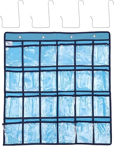 STOBOK Tabla de bolsillo de aula para profesores, teléfono celular, soporte para calculadora, organizador colgante de pared y puerta con 24