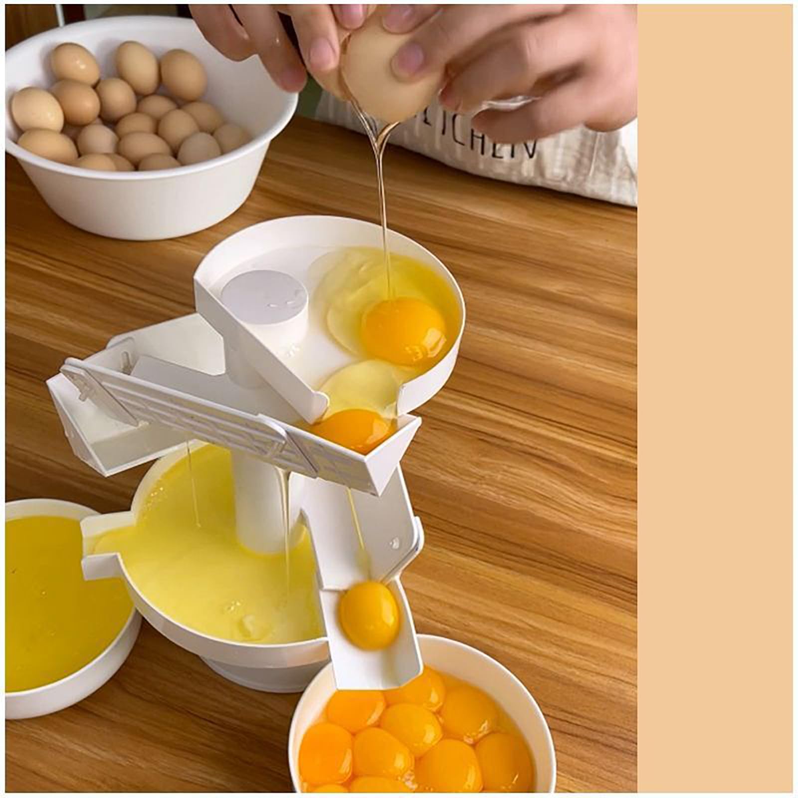 Eiertrenner, Eigelb- Und Eiweißfilter Mit Eierablage Und Prallblechdesign, Frei Einstellbarer Säule Und 500–800 Stück/h Leistung, 3S Quick Thorough, Für Zuhause, Restaurant, Dessertladen