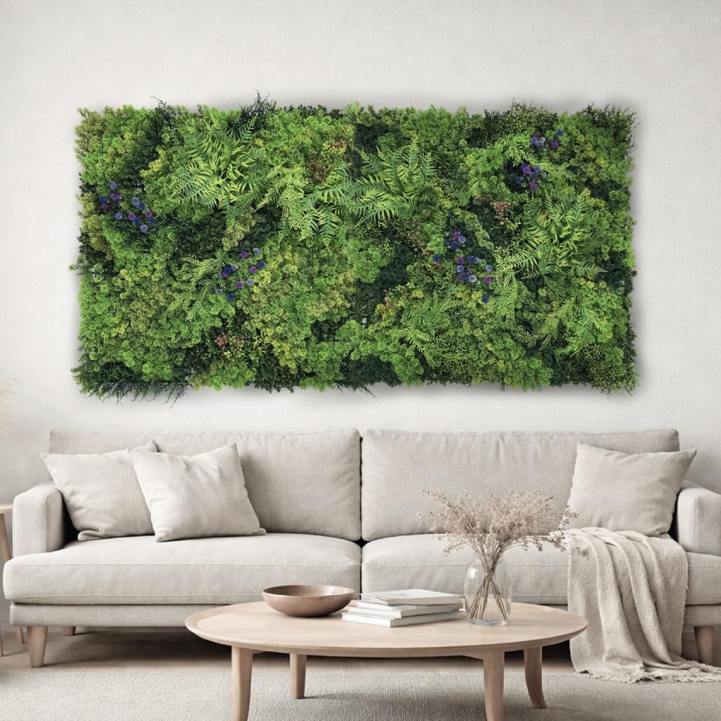 Jardín vertical artificial Bonerva Oslo Urban pack 2 paneles modulares 100x100 cm 2 m² pared vegetal de follaje denso diseño orgánico para interior y exterior ideal hogares oficinas hoteles y terrazas