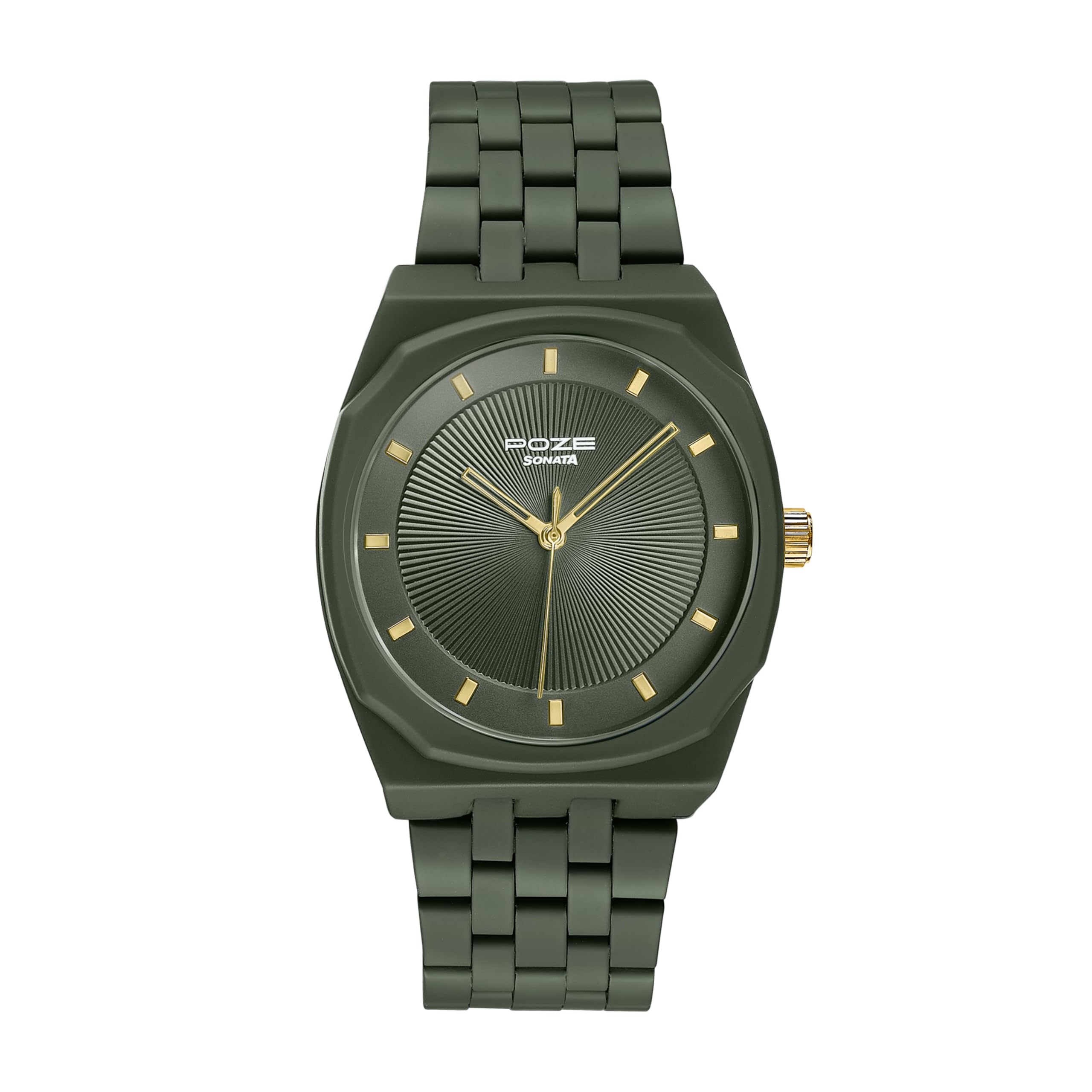 sonata Poze Drop 6 Quartz Olive Round Dial Men's Watch | Sheet Metal Strap Material | Watches for Man | Watches for Men Analog - SP70073KM02-picture-42
