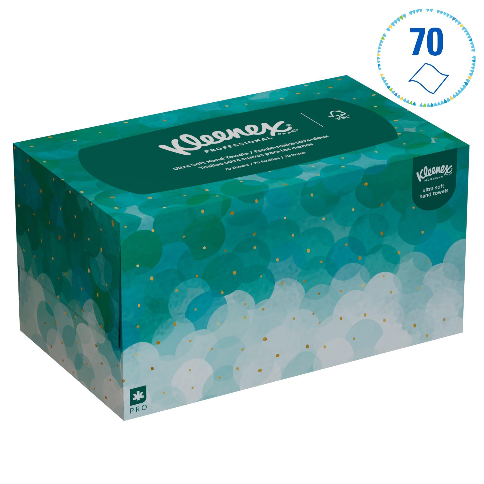 Kleenex Asciugamani Intercalati 6088, 1 Velo, Resistenti e Assorbenti, Formato Pop-Up con Erogazione Senza Contatto, Compatibili con Dispenser Kimberly-Clark 9924, 18 Scatole x 70 Fogli (1.260 Tot)