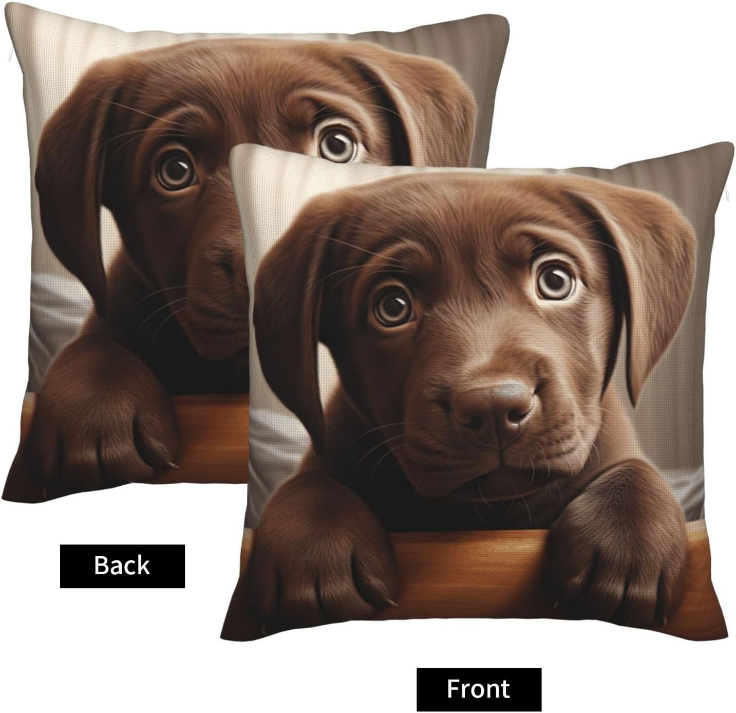 Cute Labrador Dog 1 Imitation Linen Pillowcase -2 Sets, Fashionable Home Decoration, Used for Sofas, Gardens, beds