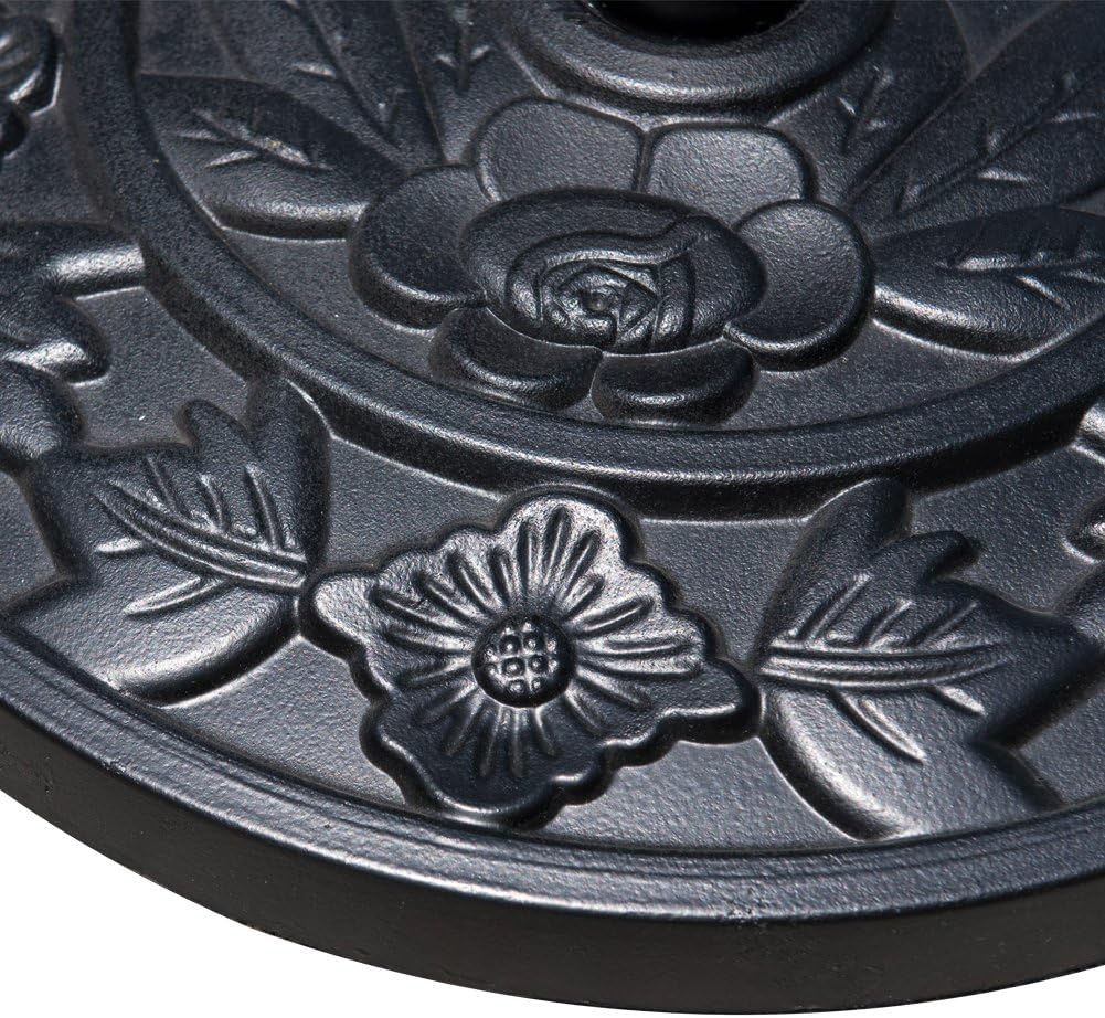Sundale Outdoor Half Round Resin Umbrella Base for Half Patio Umbrella, Black