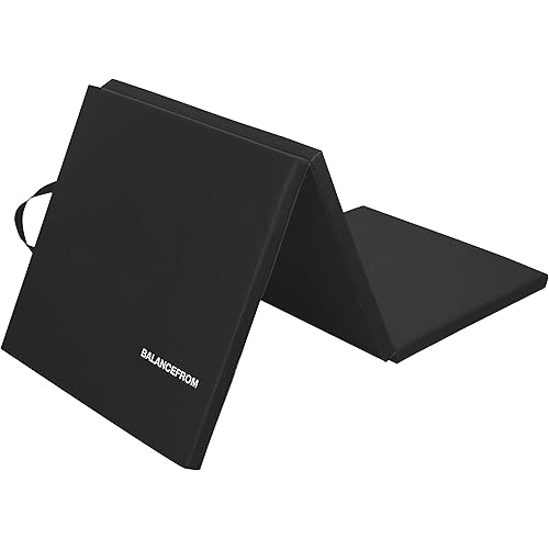 BalanceFrom 1.5" Thick Three Fold Folding Exercise Mat with Carrying Handles for MMA, Gymnastics and Home Gym