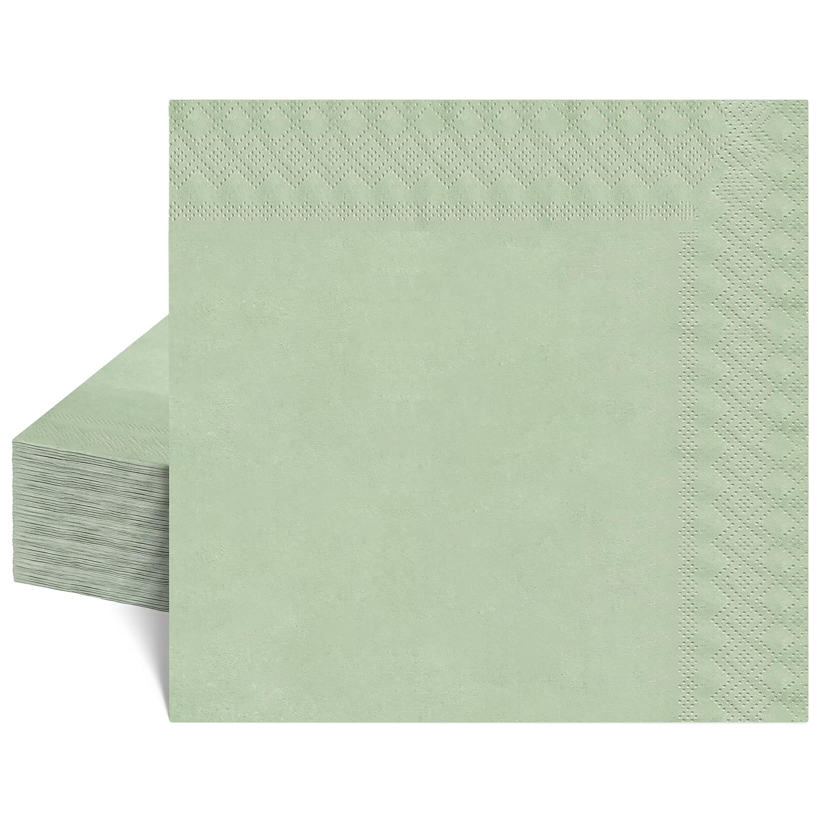 40 Pcs Sage Green Napkins 3 Ply Sage Paper Napkins Disposable 6.5 Inch