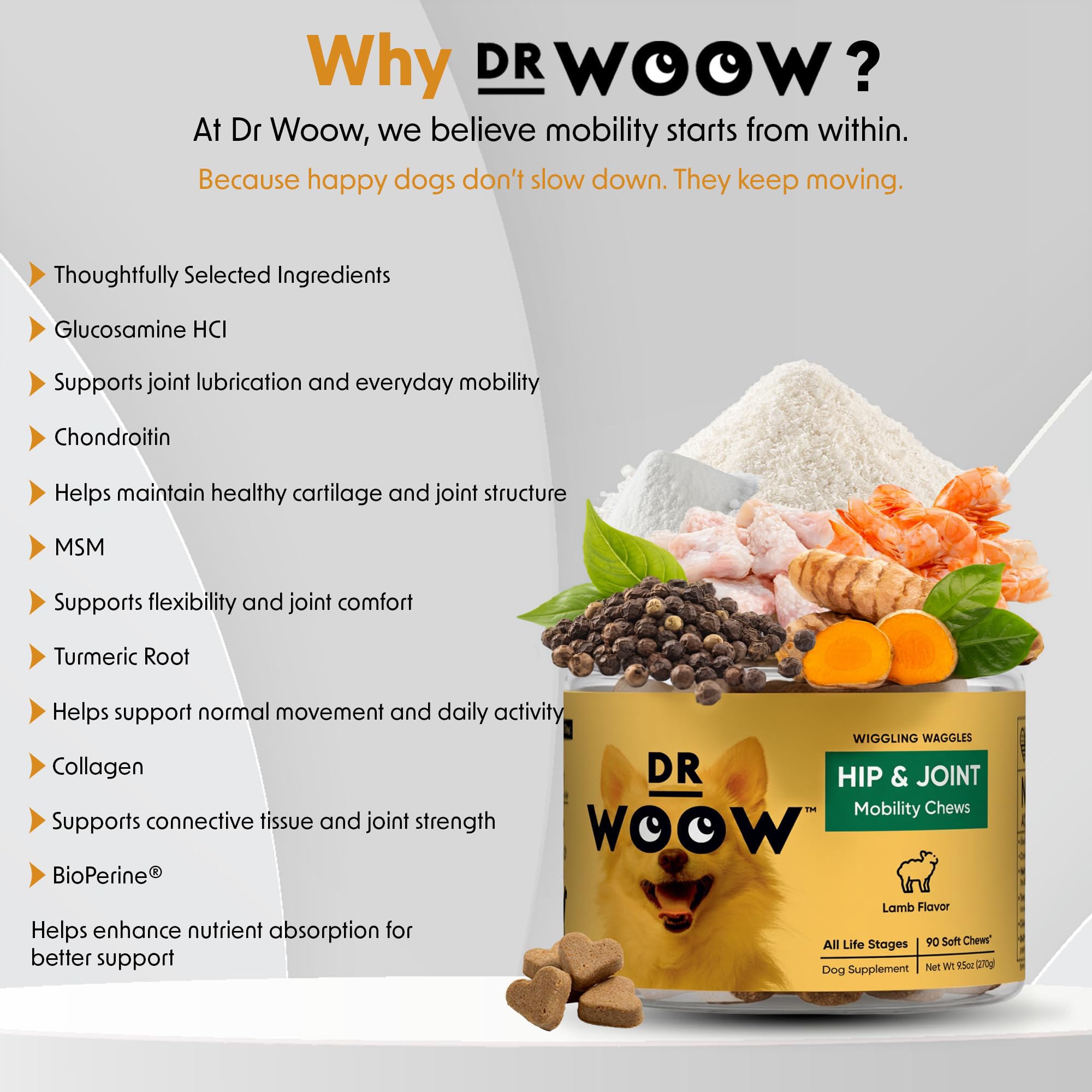 Hip & Joint Supplements for Dogs Soft Chews (90 CT) – Mobility Support + Joint Comfort & Flexibility – Glucosamine + MSM – Made in USA - image 2