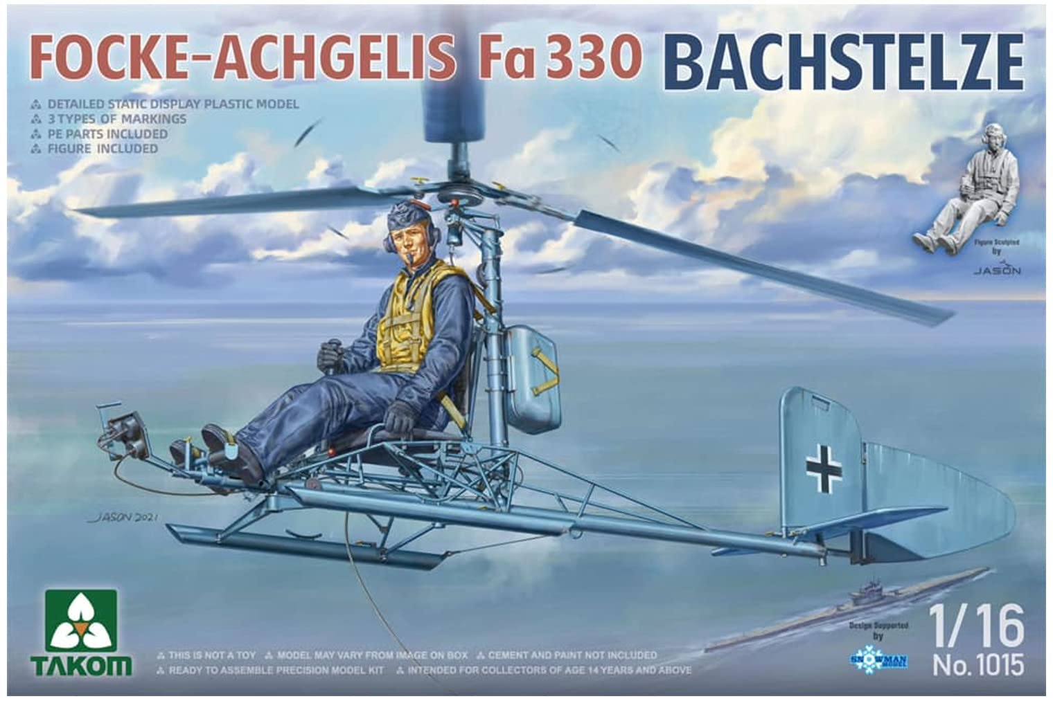 TAKOMTAK1015 1:16 FOCKE-ACHGELIS Fa 330 Wagtail Aircraft Model Kit