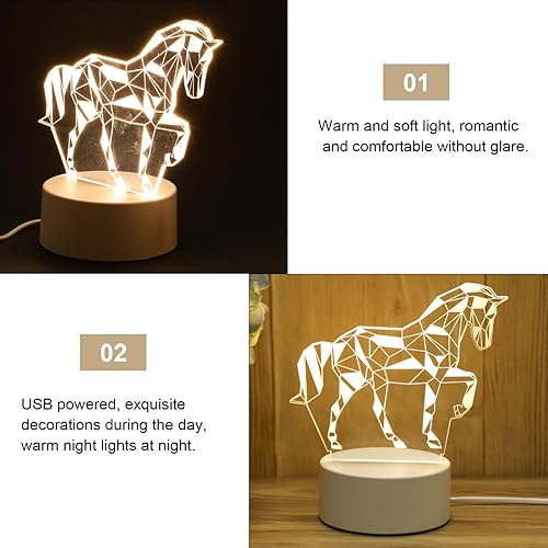 Miniatura 4 de Baluue Luz nocturna LED 3D, luz de ambiente de animales para niños, juguete de Navidad, regalos de cumpleaños, iluminación de ilusión visual USB