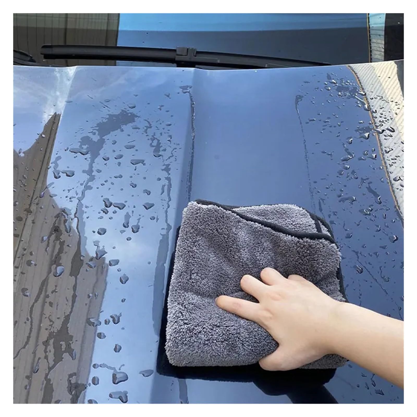 Toalla de Microfibra Absorbente for Lavado de Autos de 40 x 40 cm, paño de Secado for Limpieza de Autos, Toallas for dobladillos, Trapos for el Cuidado de Detalles.(Gray 6pcs)