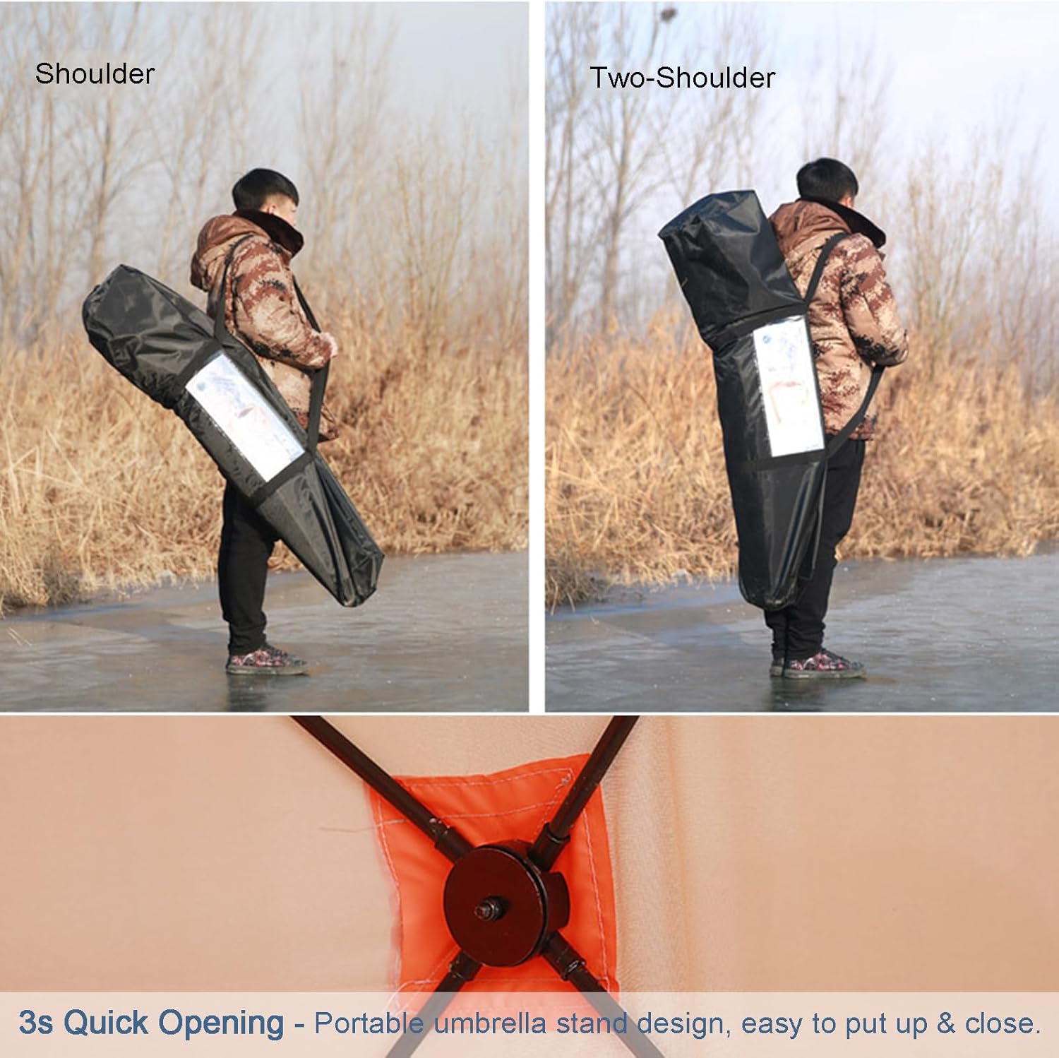 Insulated Ice Fishing Shelters with Thickened Ice Pad,Pop-Up Portable Ice Fishing Tent 3-6 Person Angler Thermal Hub Shelter Tent for Outdoor Ice Fishing with Carrying Bag