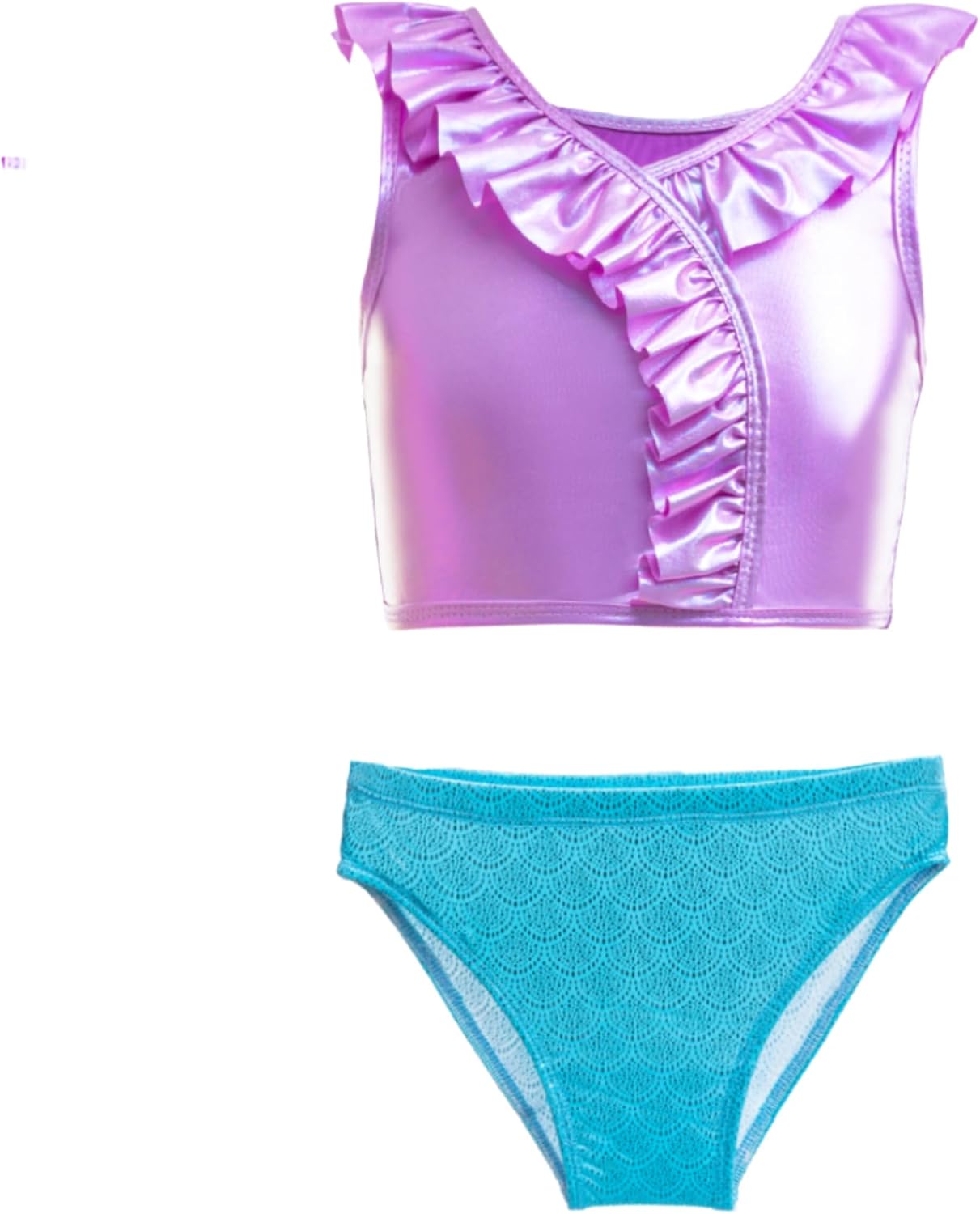 Girls 3pcs Mermaid Swimsuit Bathing Suit Princess Bikini Set with Skirt for Toddler Little Kids Beach Swimwear 2-10 Years - Image 4