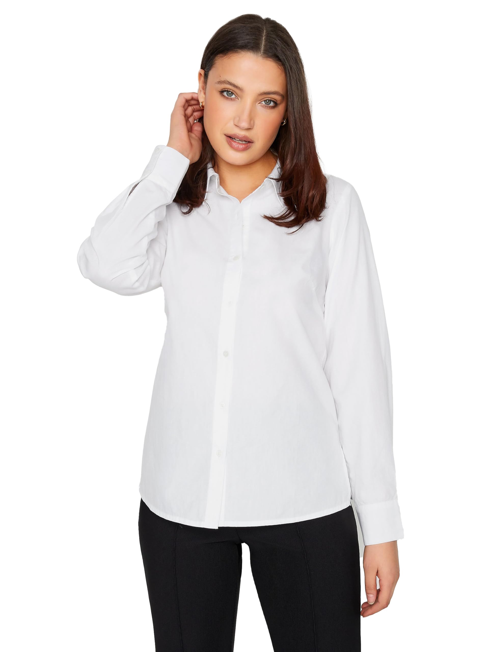 Long Tall Sally - LTS Tall Cotton Shirt - Women's White