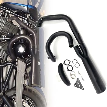 Motorcycle Exhaust System Black For Harley Davidson Night Rod V-Rod Muscle Luther 2003 2004-2021 2 In 1 Muffler Accessories