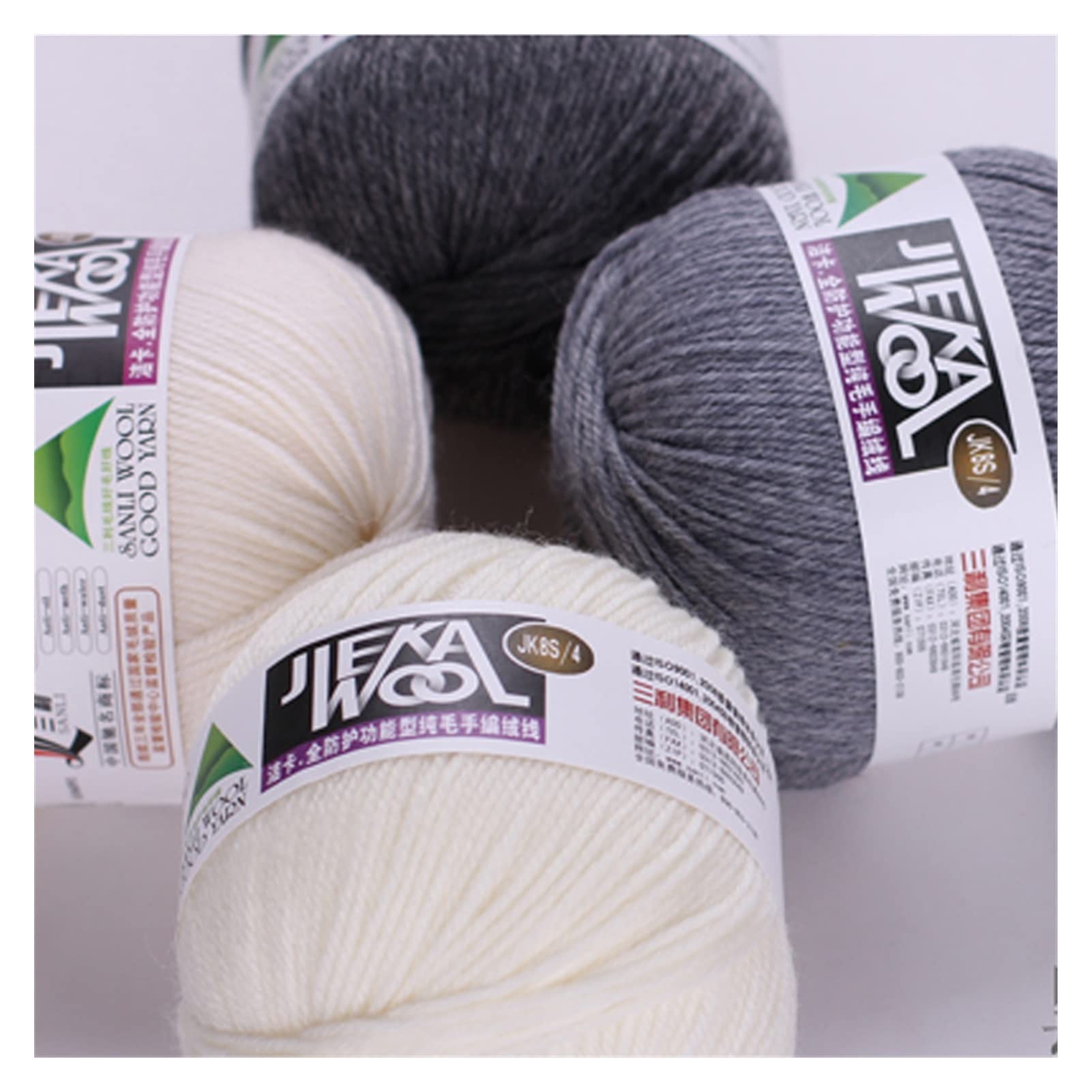 Hilado de Lana de 250 g de Hilos de Cachemira Suave Mongol-Hilado de Tejido de Punto de Punto a Mano for Bufanda de Punto Ovillos Lanas (Color : Hemp Gray)