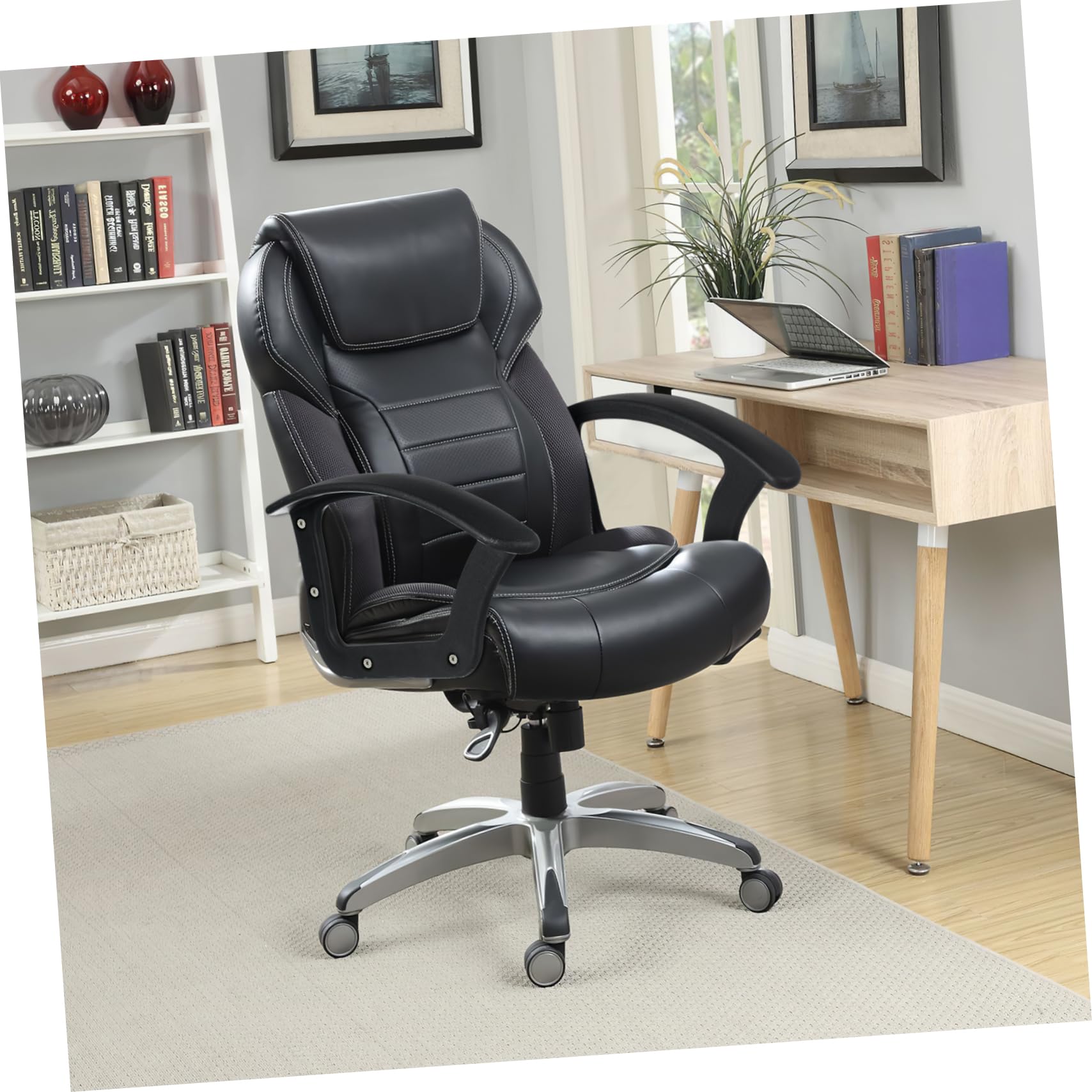 Braccioli di Ricambio per Sedia Ufficio Neri Plastica 2 Pezzi | Computer Chair e Home Chair, Forma Semplice Classica, Presa Confortevole e Adattamento a Molte Sedie