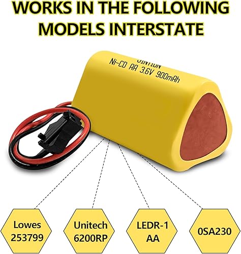 Miniatura 3 de JINTION 3.6 V 900 mAh recargable AA NiCD baterías de repuesto para AA 900mAh emergencialuz de salidaseñal de salida de fuego