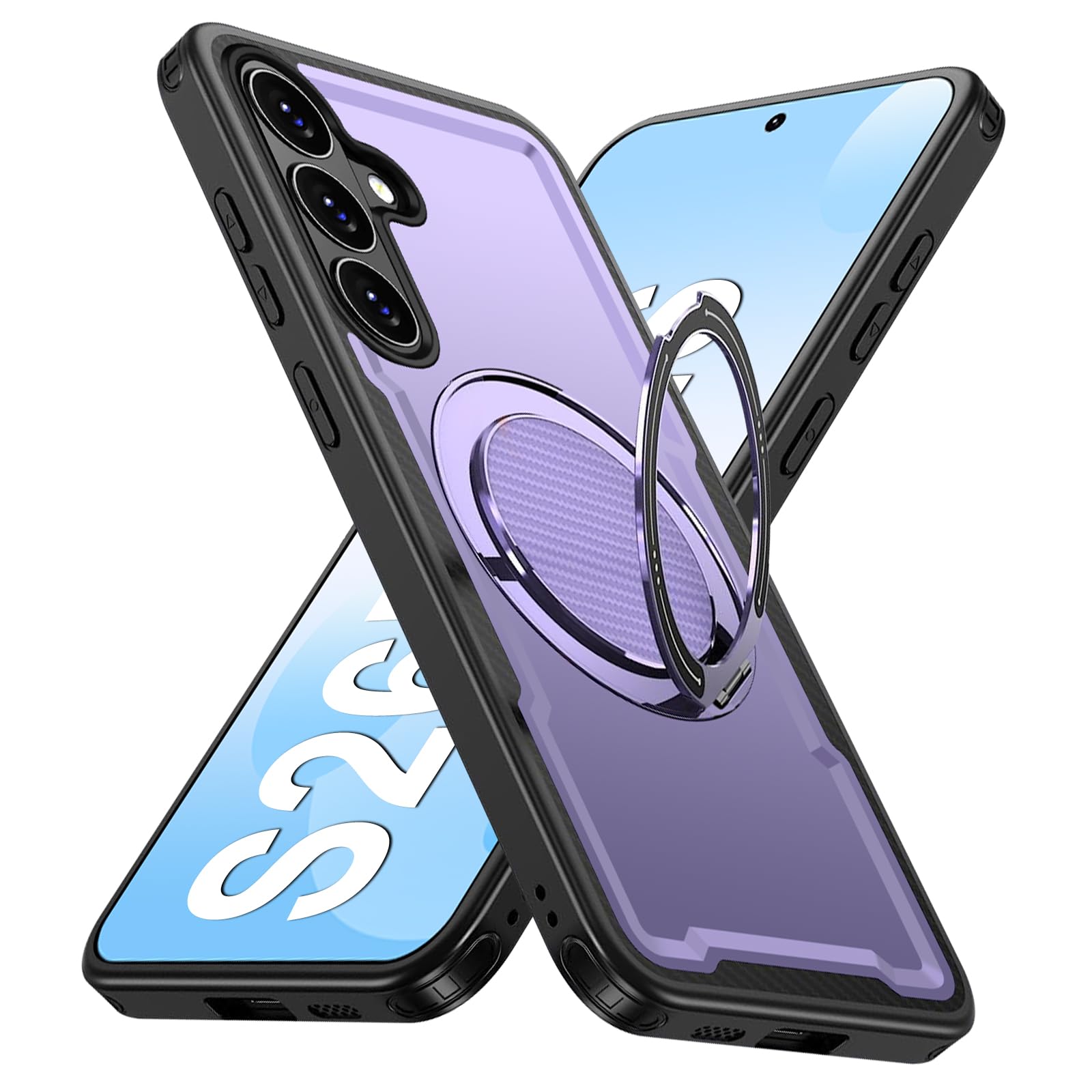 Coque antichoc Samsung S26 Plus MagSafe rigide violette avec support - 8