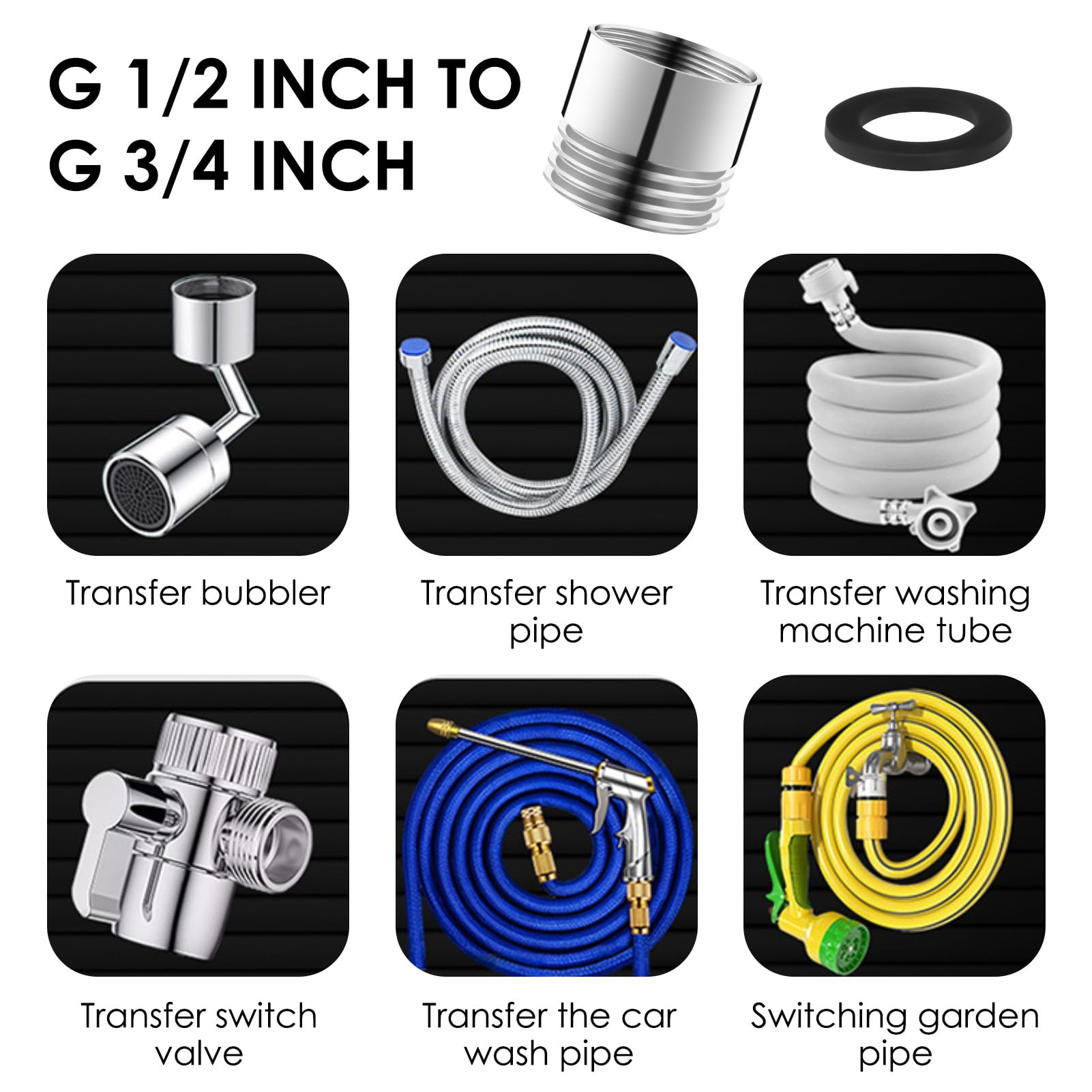 Wasseradapter 3/4 Auf 1/2 Zoll - Messing Adapter Für Waschmaschine & Garten