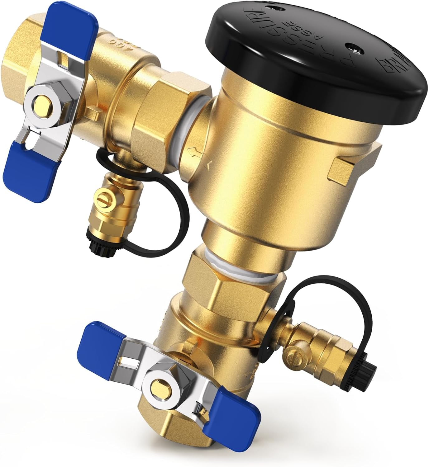 1" 720A Pressure Vacuum Breaker Assembly, 400 PSI Brass Backflow Preventer Valve for Irrigation Systems, Lawn Sprinkler and Outdoor Water Systems