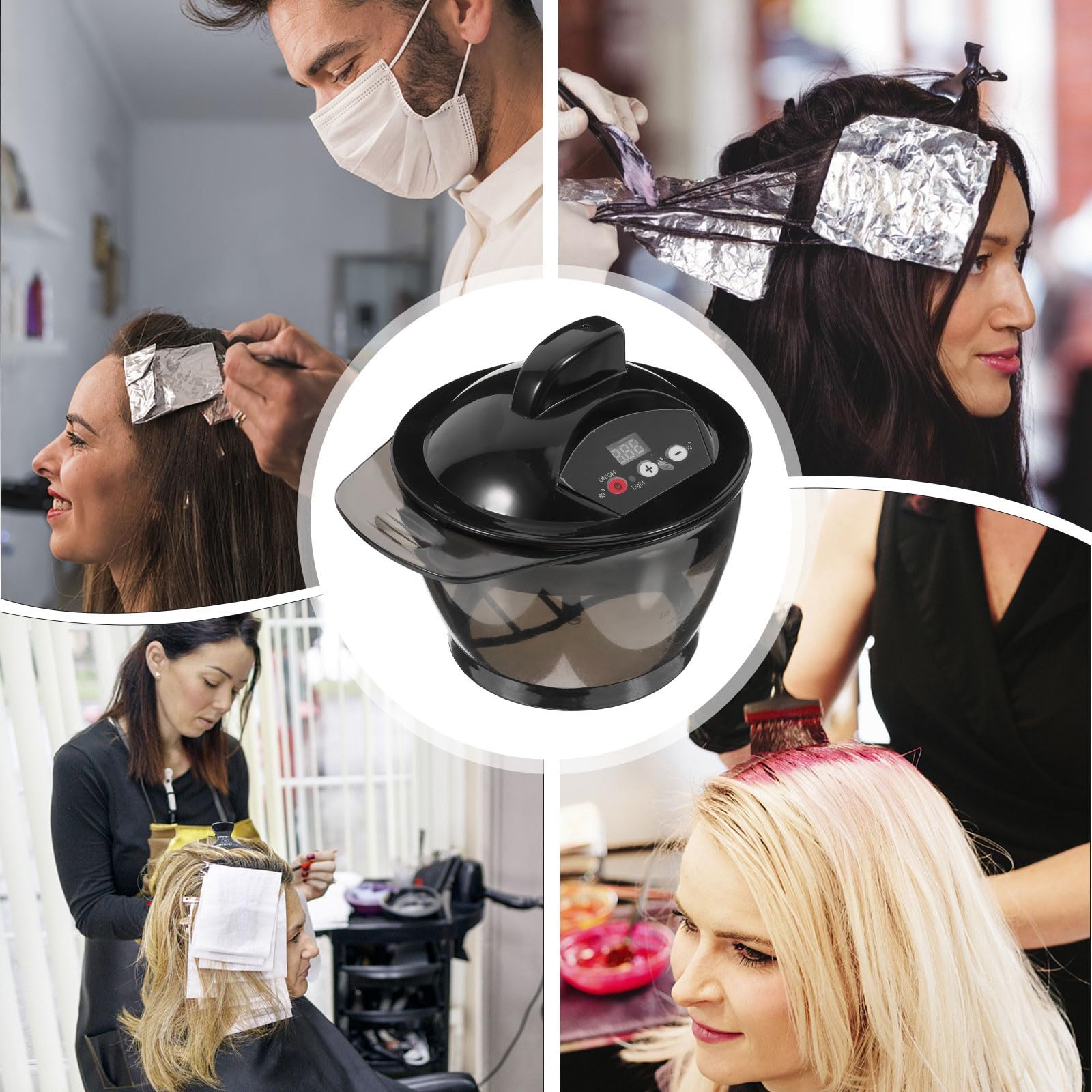 Elektrischer Mixer für Haarfärbecreme mit Transparenter Rührschüssel Automatischer Haarfarbenrührer für Haarpflege und Haartönung für Professionelle und Heimgebrauch