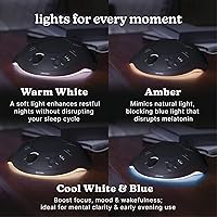 Vista 6 de Homedics Sleep Better - Máquina de sonido portátil, luz nocturna, 12 sonidos relajantes incluyendo ruido blanco, lluvia y tormenta eléctrica, diseño