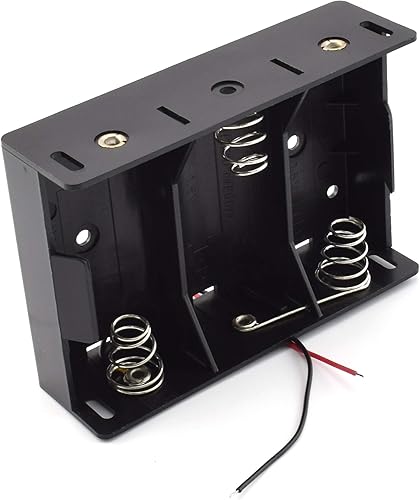 Miniatura 3 de SDTC Tech Paquete de 2 cajas de batería de 3 ranuras D para celdas D, tamaño D de 4,5 V, con cables de alambre