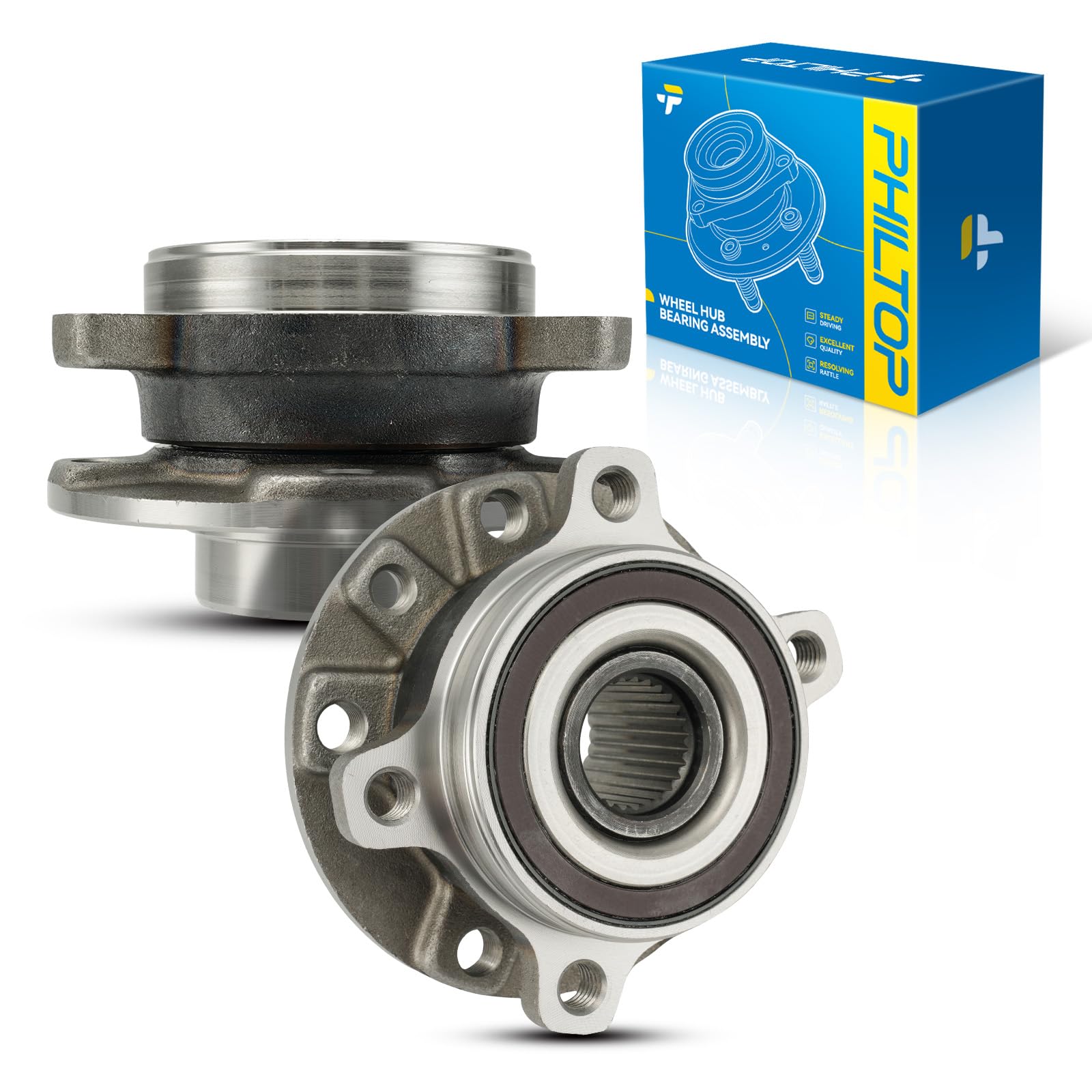 PHILTOP 513349 x2 Front Wheel Bearing Hub Assembly for Jeep Cherokee