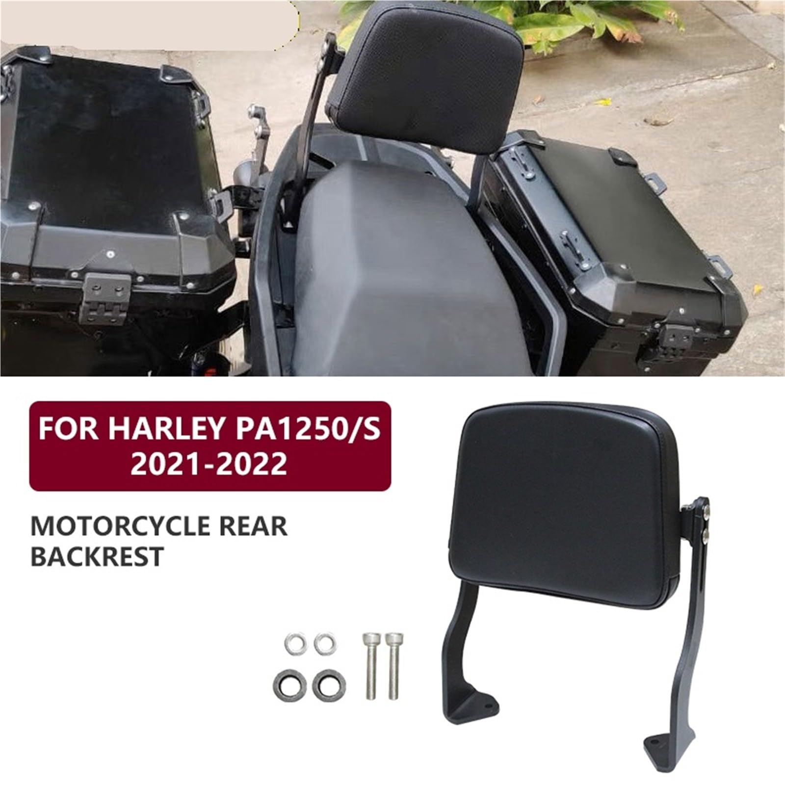Poduszka Kufer Motocyklowy Pasuje do Harley Pan American PA1250/S 2021 2022 z regulowanym oparciem bezpieczeństwa i pasażera tyłu