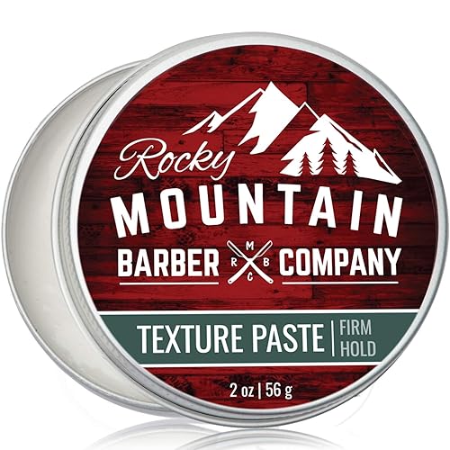Rocky Mountain Barber Company Pasta de cabello para hombres – Pasta de peinado con fijación flexible ligera y firme para todos los estilos de