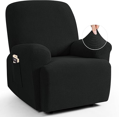 Miniatura 17 de TAOCOCO Fundas para sofá reclinable, 8 piezas, fundas elásticas para sofá grande de 3 asientos, fundas reclinables, protector de muebles con patrón