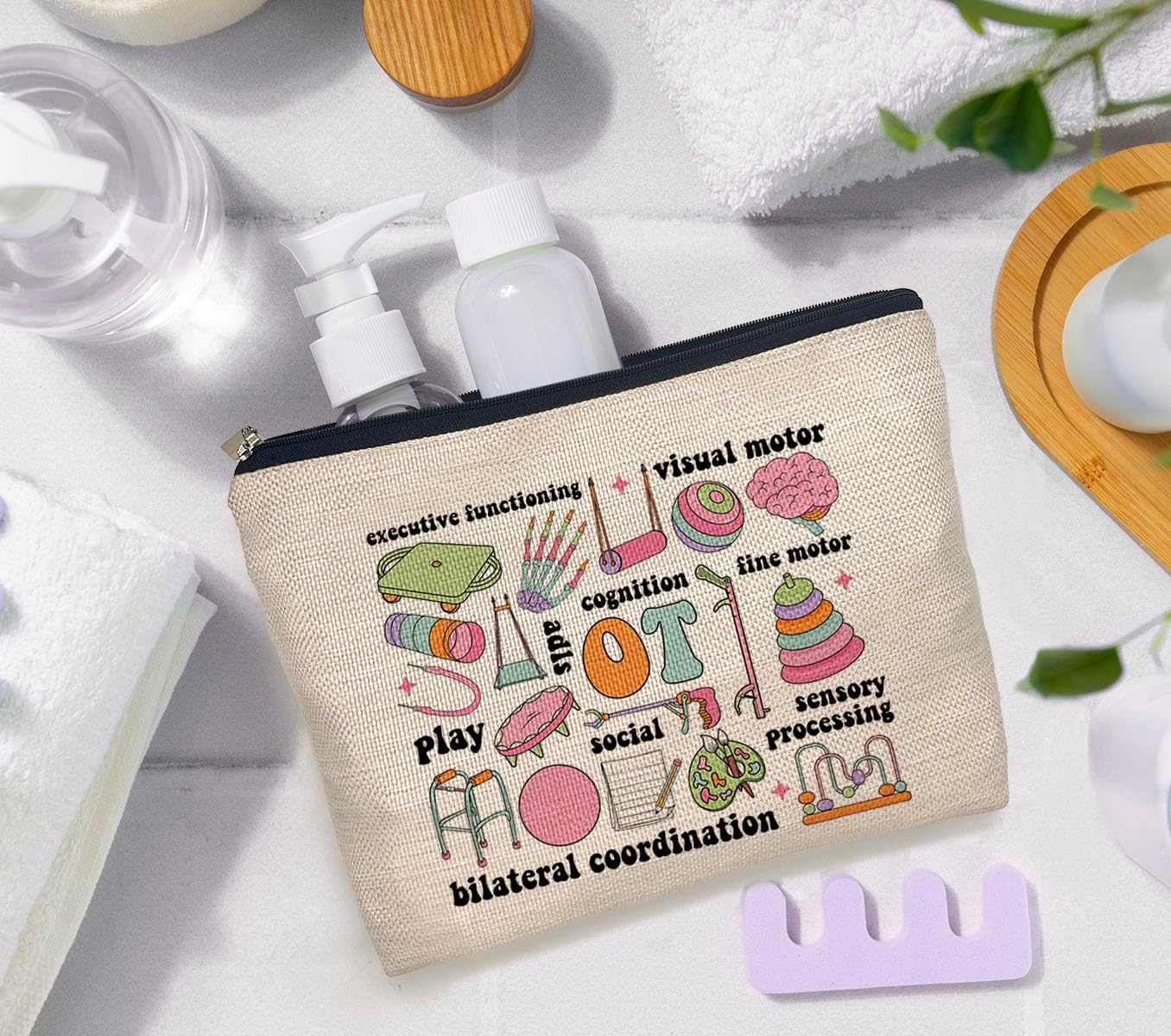 IWXYI Occupational Therapy Gifts,Occupational Therapy Makeup Bag,Occupational Therapist Make up Bag,Therapist Gifts,Ot Gifts,Gifts For Occupational Therapy - Image 2
